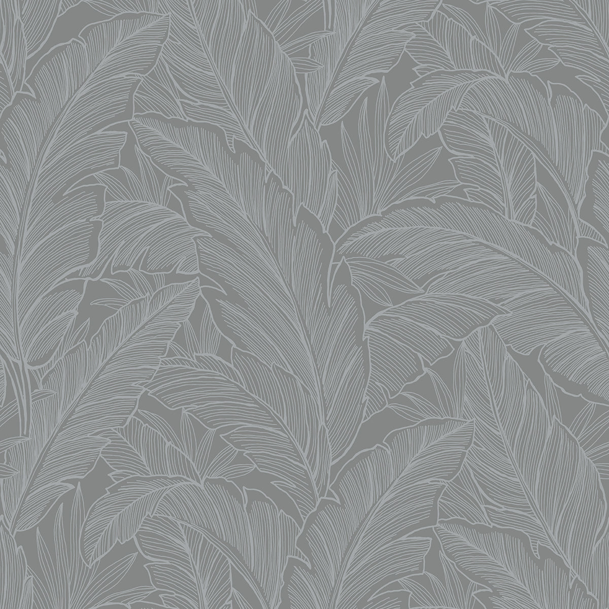 Deco Banana Leaf Slate by Deco 2 Metallic Botanical Wallpaper – Collins & Company DC61708-Sample