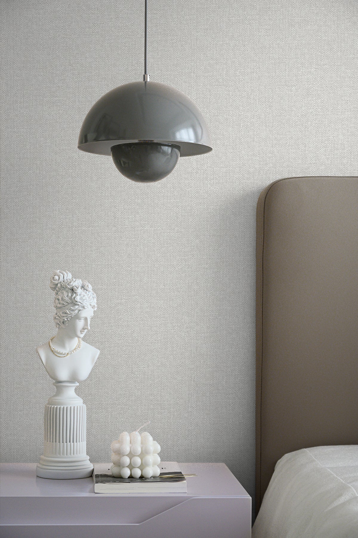 Deco Linen Harbor Grey by Deco 2 Textured Linen Wallpaper – Collins & Company DC61808 -Sample