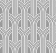 Deco Arches metallic silver geometric wallpaper with Art Deco arch pattern