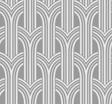 Deco Arches Metallic Silver by Deco 2 Geometric Wallpaper – Collins & Company DC61910 -Sample