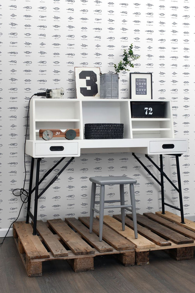 Marius Off White Sailors Knots Wallpaper