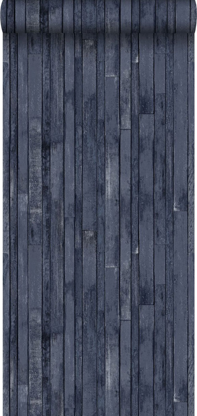 Azelma Navy Wood Wallpaper