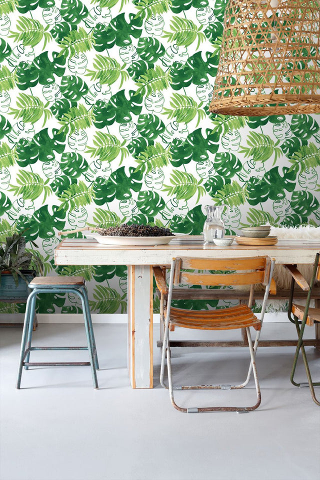 Patti Green Leaves Wallpaper