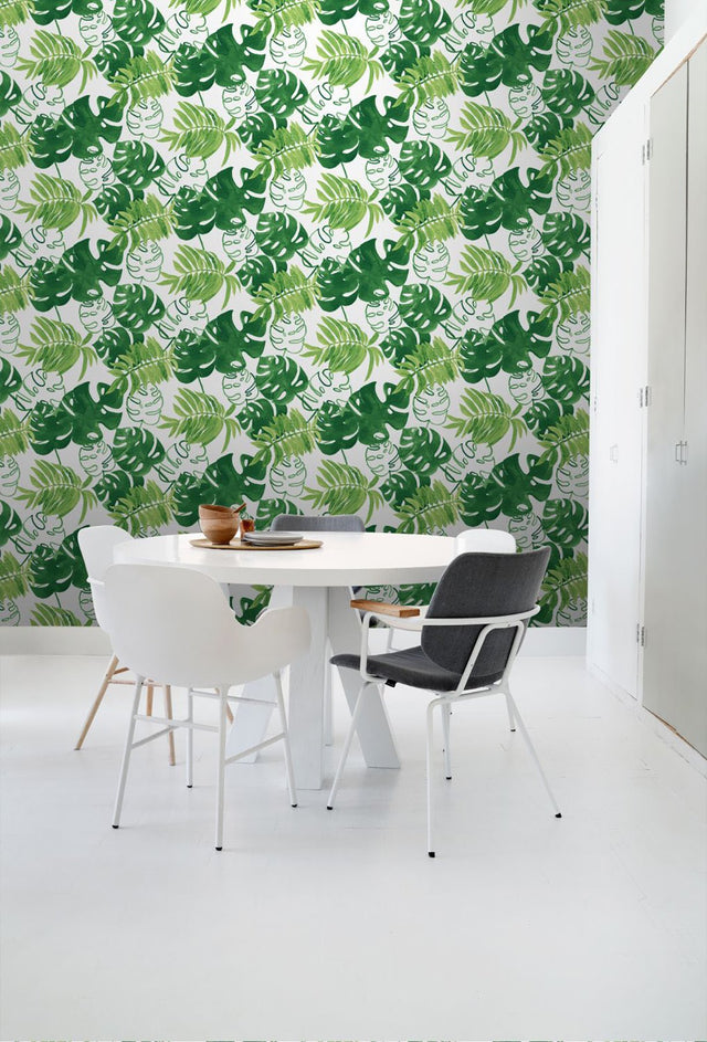 Patti Green Leaves Wallpaper