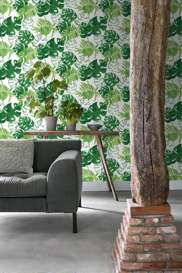 Patti Green Leaves Wallpaper
