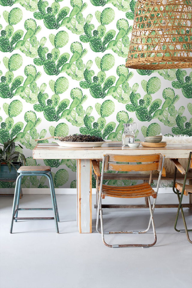 Mimi Green Cactus Wallpaper