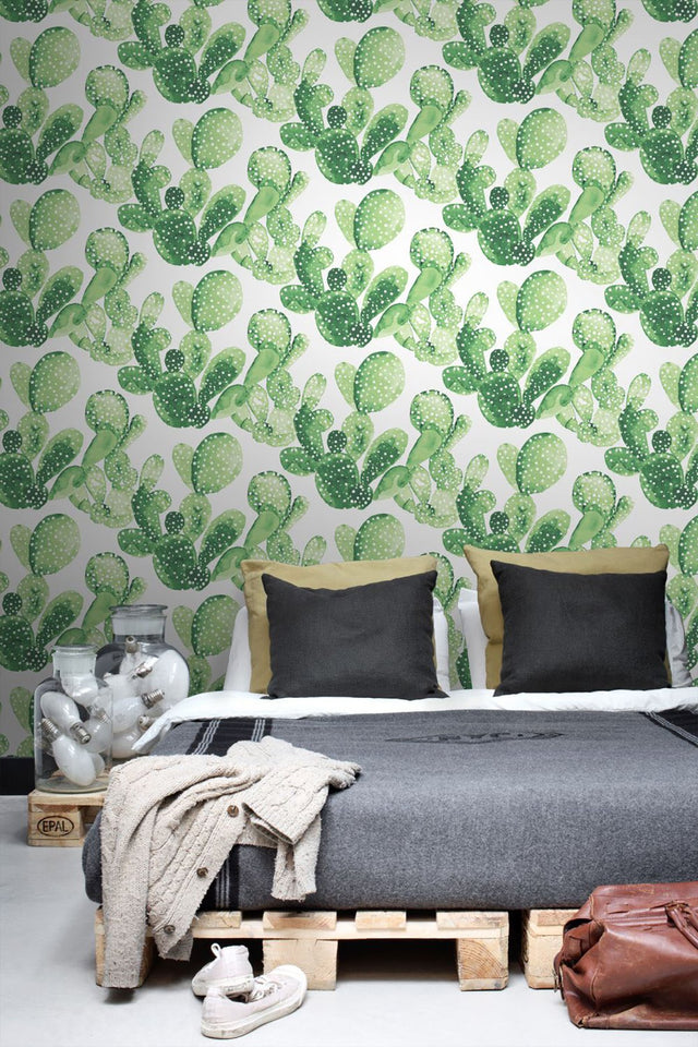 Mimi Green Cactus Wallpaper