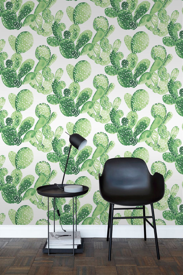 Mimi Green Cactus Wallpaper