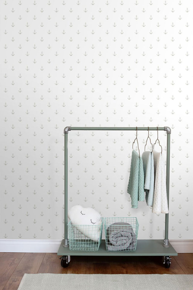 Morton Grey Anchors Wallpaper