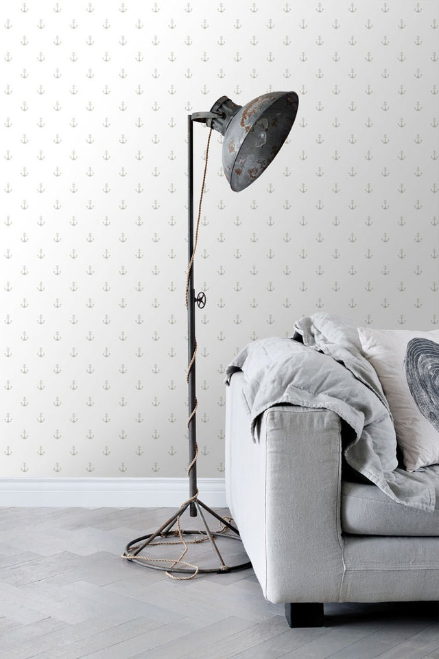 Morton Grey Anchors Wallpaper