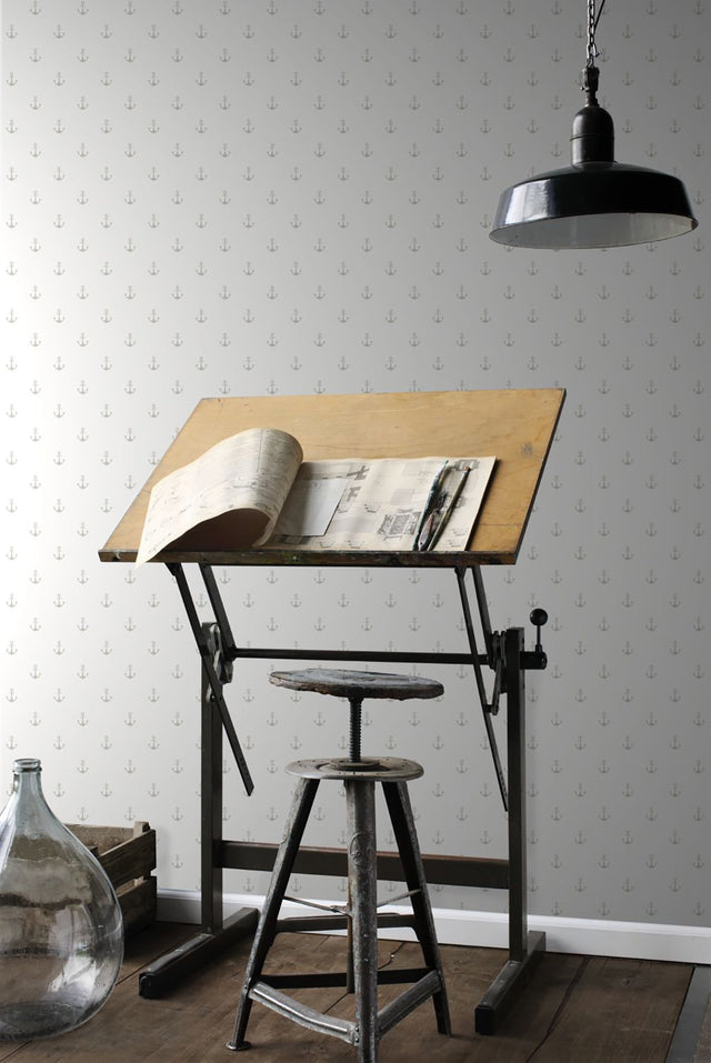 Morton Grey Anchors Wallpaper