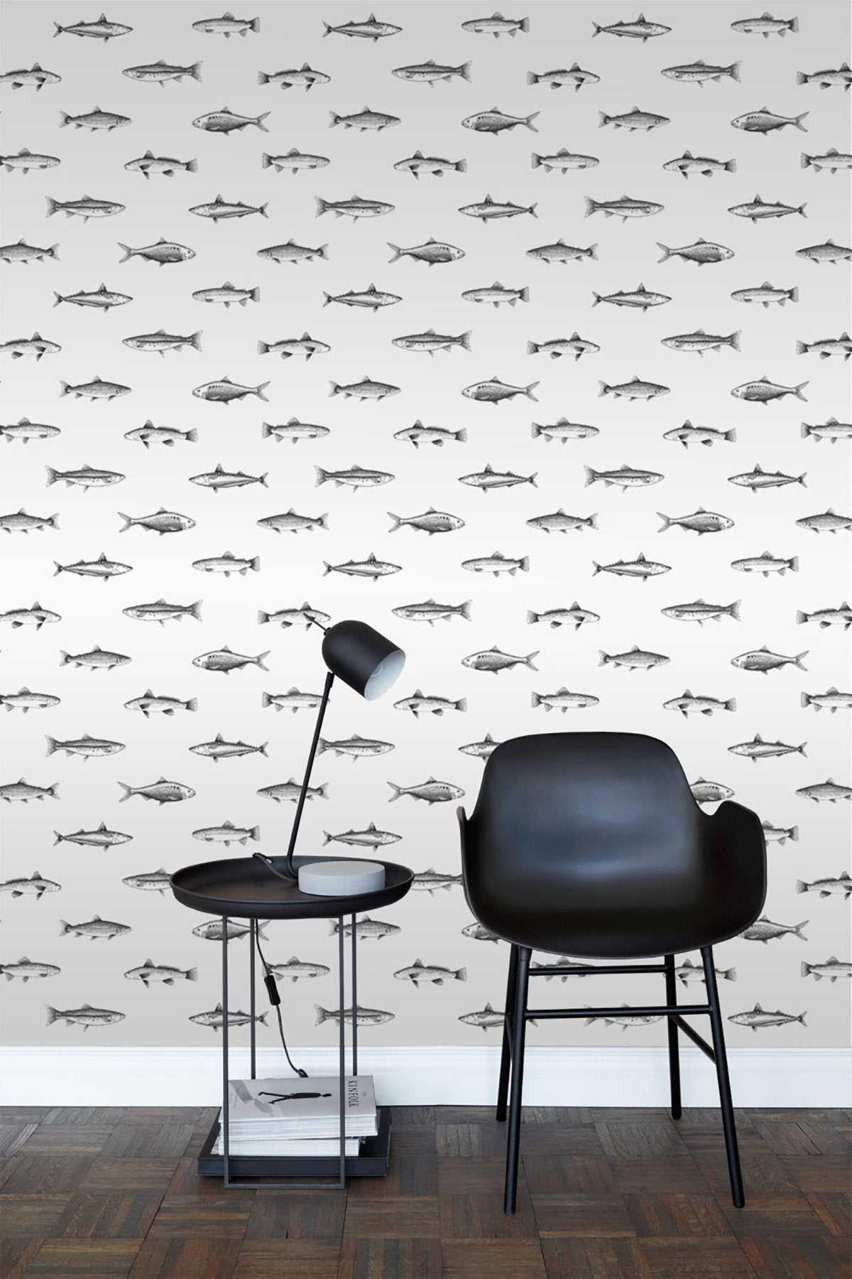 Fiyero Off White Fish Wallpaper with Hand-Drawn Coastal Fish Motif - ESTA Home DD138967