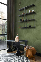 Xylem Olive Large Leaves Wallpaper with Botanical Non Woven Eclectic Style - ESTA Home DD138995