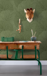 Xylem Olive Large Leaves Wallpaper with Botanical Non Woven Eclectic Style - ESTA Home DD138995