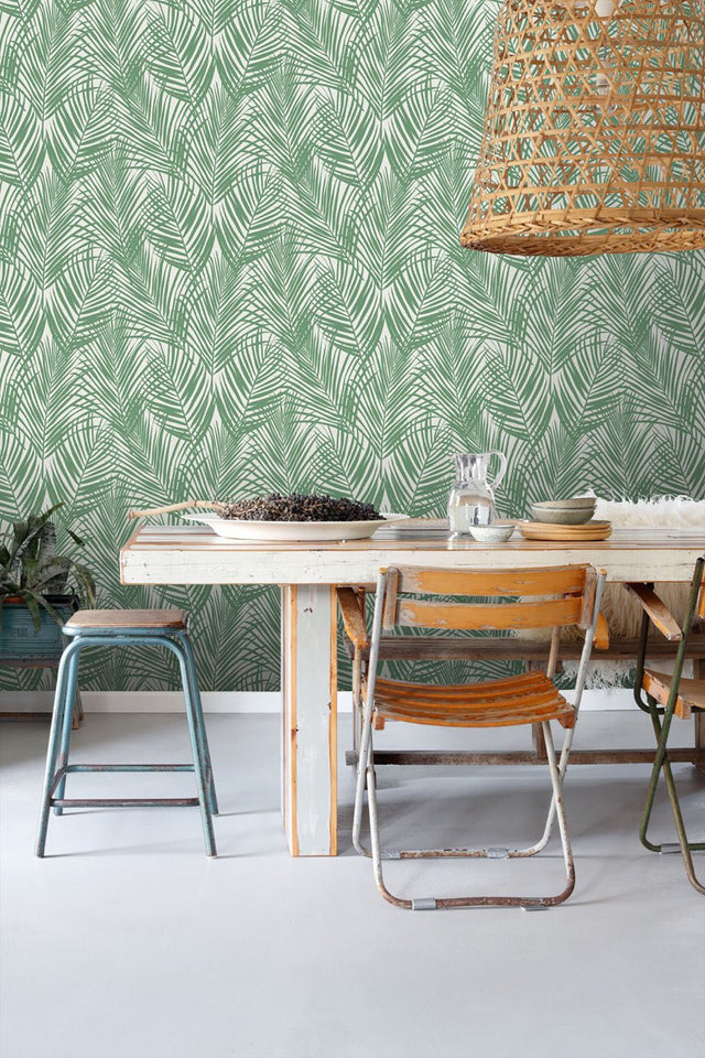 Fifi Green Palm Frond Wallpaper