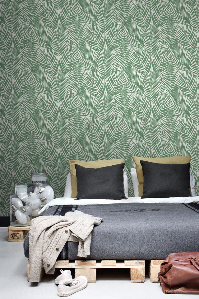Fifi Green Palm Frond Wallpaper