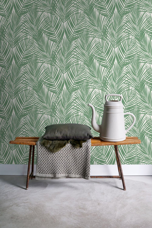 Fifi Green Palm Frond Wallpaper