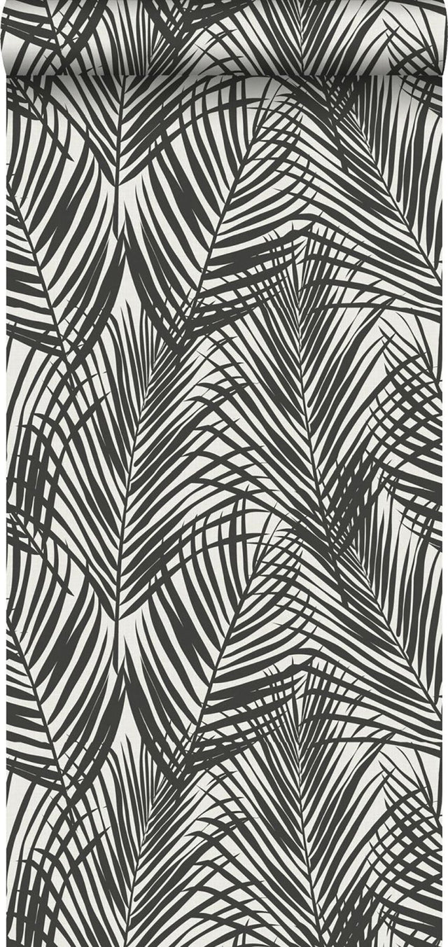 Fifi Black Palm Frond Wallpaper