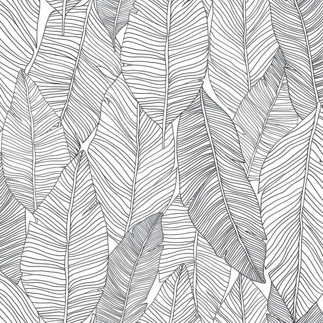 Thuy Grey Banana Leaves Wallpaper