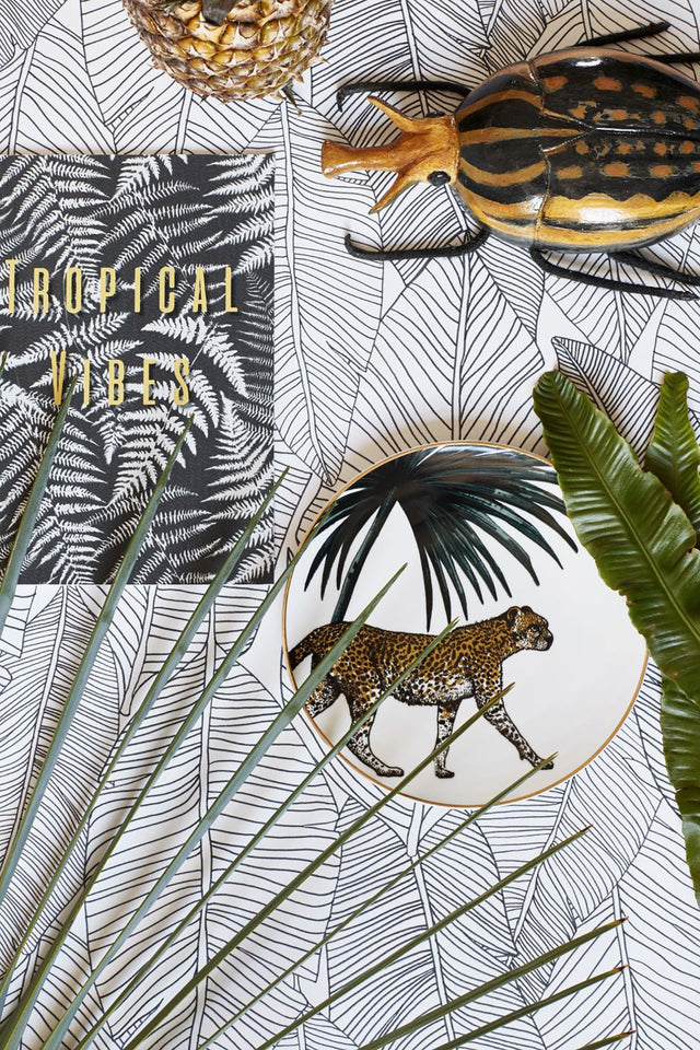 Thuy Grey Banana Leaves Wallpaper