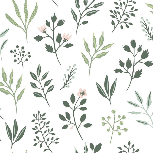 Cynara White Scandinavian Floral Wallpaper with Botanical Non Woven Pattern - ESTA Home DD139080