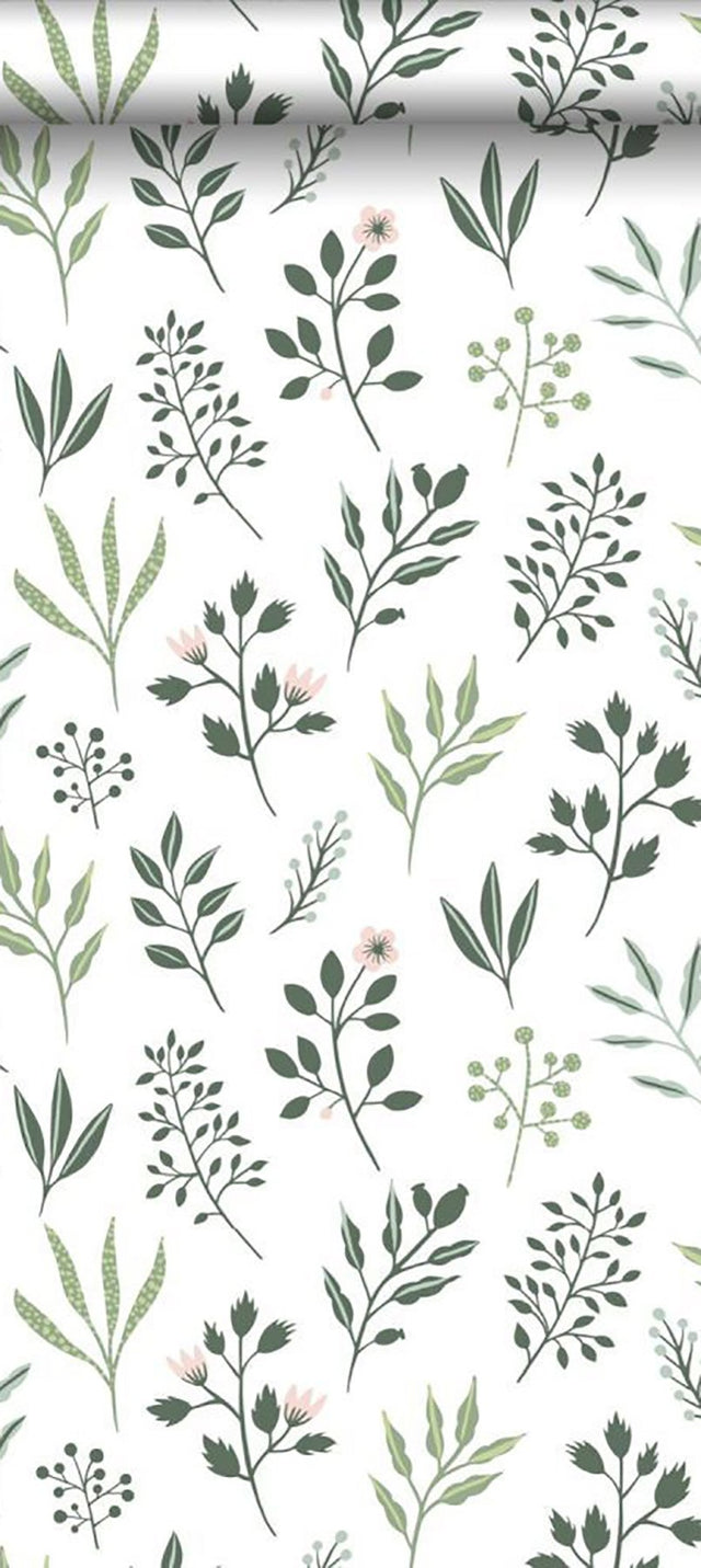Cynara White Scandinavian Floral Wallpaper with Botanical Non Woven Pattern - ESTA Home DD139080