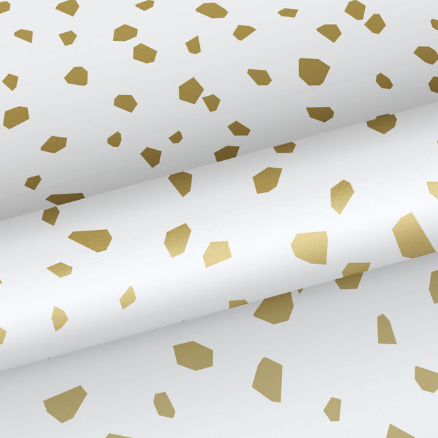 Confetti Gold Terrazzo Wallpaper with Metallic Whimsical Polka Dots - ESTA Home DD139133