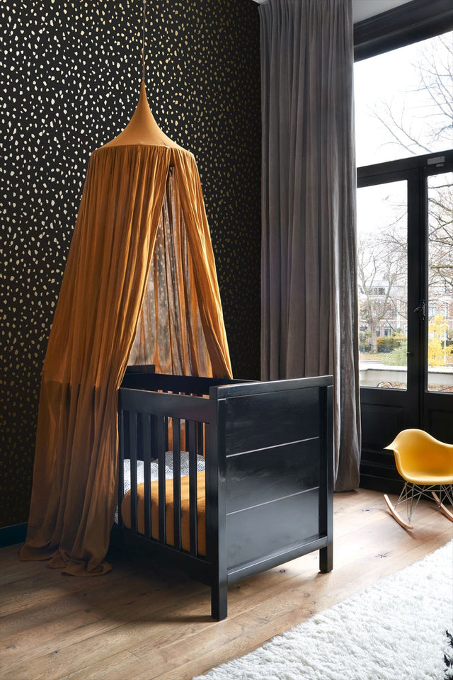Confetti Black Terrazzo Wallpaper