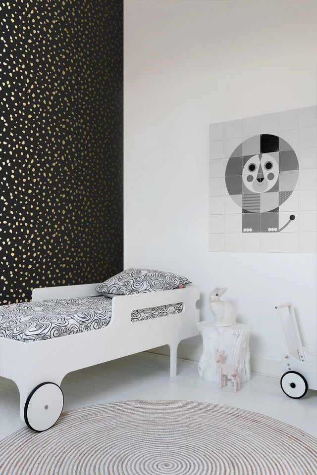 Confetti Black Terrazzo Wallpaper