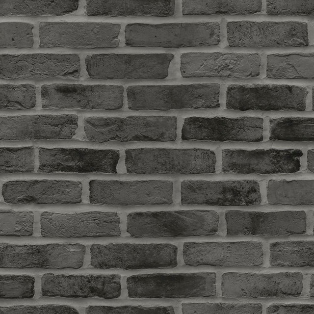 Burnham Black Brick Wall Wallpaper, Graphic Modern Style - ESTA Home DD139138
