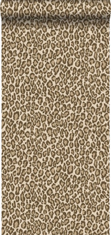Cicely Brown Leopard Skin Wallpaper with Glam Faux Effects Animal Print - ESTA Home DD139152