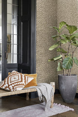 Cicely Brown Leopard Skin Wallpaper with Glam Faux Effects Animal Print - ESTA Home DD139152
