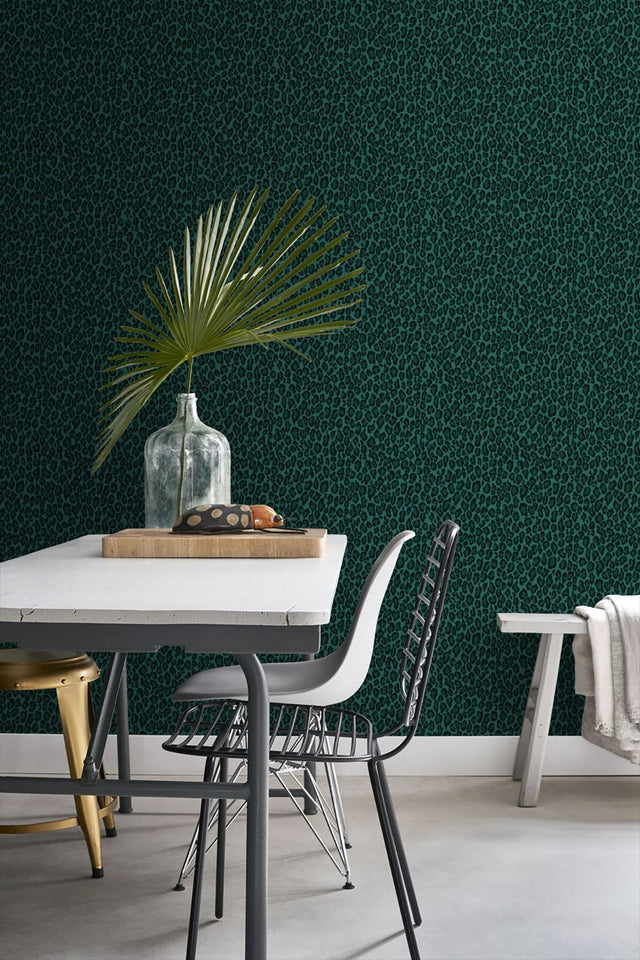Cicely Green Leopard Skin Wallpaper