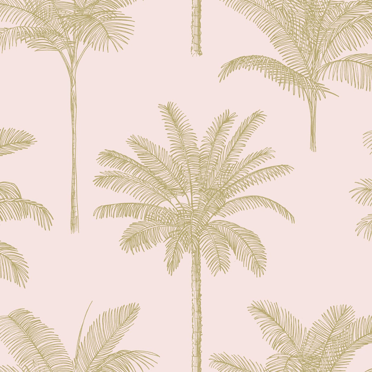 Taj Blush Palm Trees Wallpaper with Botanical Tropical Motif - ESTA Home DD139164