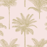 Taj Blush Palm Trees Wallpaper with Botanical Tropical Motif - ESTA Home DD139164
