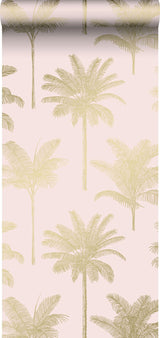 Taj Blush Palm Trees Wallpaper with Botanical Tropical Motif - ESTA Home DD139164
