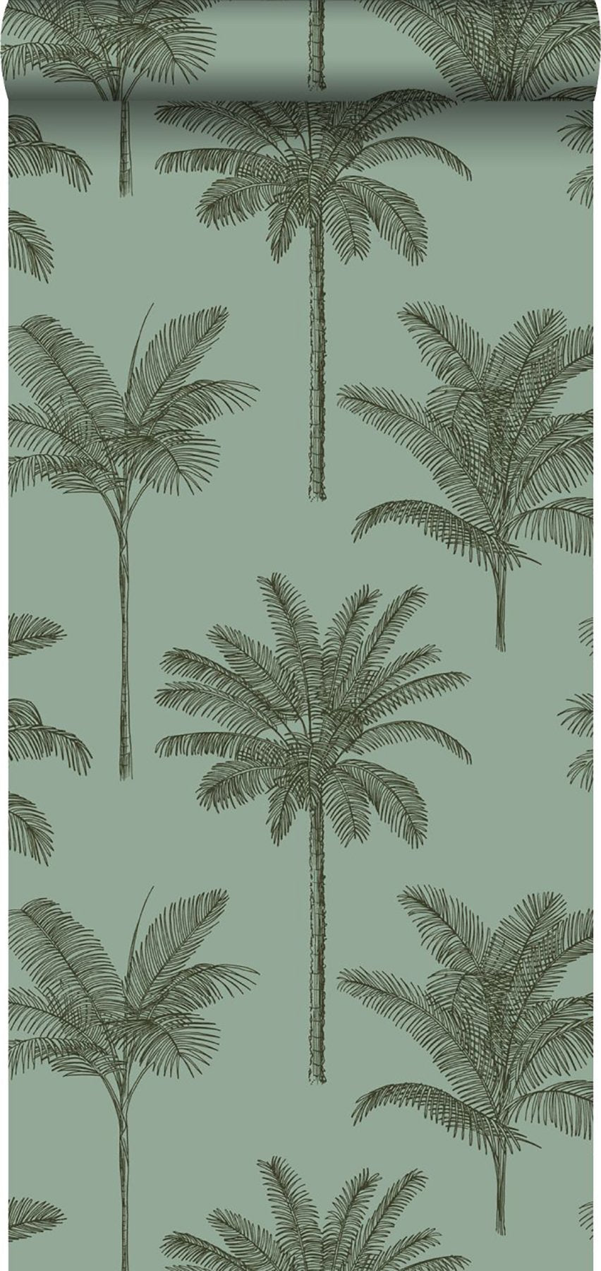 Taj Sage Palm Trees Wallpaper with Botanical Tropical Pattern - ESTA Home DD139165