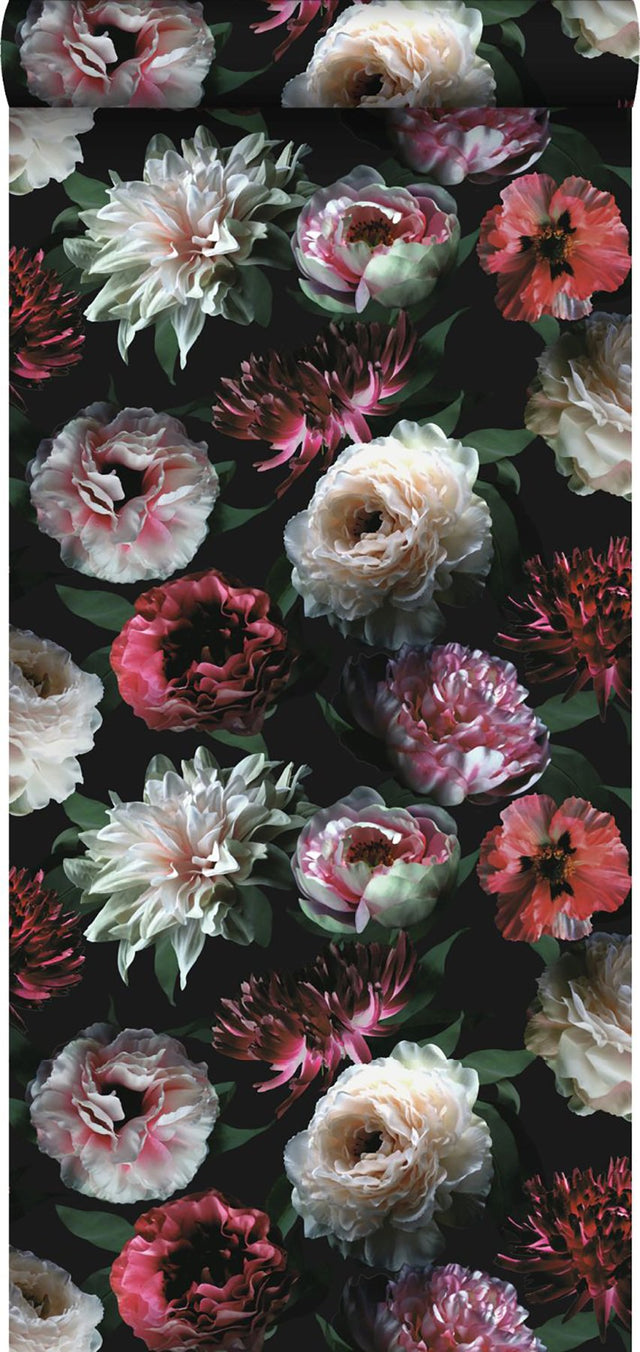 Contessa Ruby Flowers Wallpaper