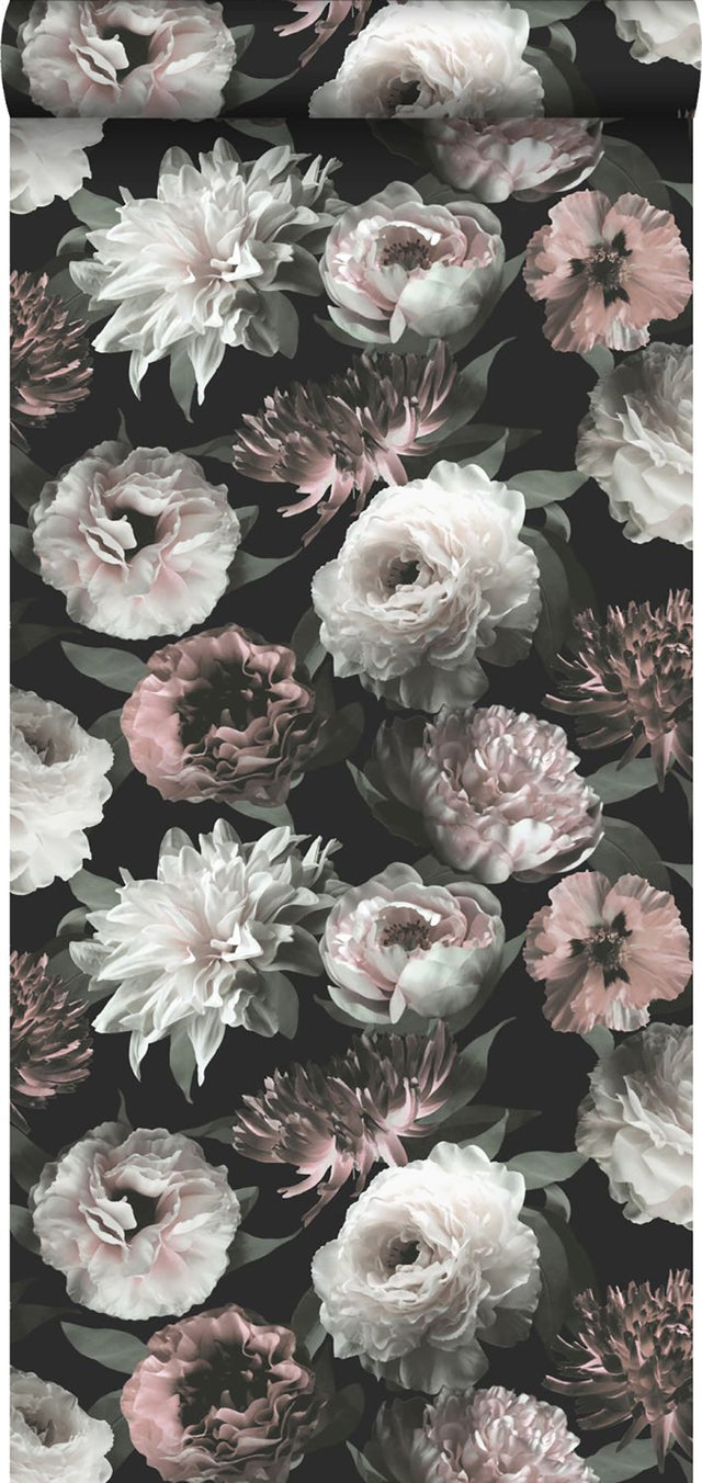 Contessa Blush Flowers Wallpaper with Glam Botanical Floral Pattern - ESTA Home DD139169