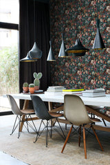Zarinda Sea Green Flowers Wallpaper with Butterfly Floral Motif - ESTA Home DD139171