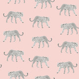 Prowl Pink Jaguars Wallpaper with Bohemian Animal Motif - Brewster DD139177