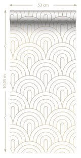 Lalique White Art Deco Motif Geometric Wallpaper - ESTA Home DD139215