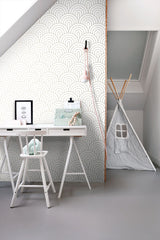 Lalique White Art Deco Motif Geometric Wallpaper - ESTA Home DD139215