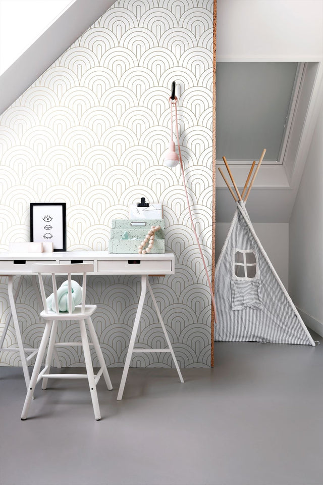 Lalique White Art Deco Motif Geometric Wallpaper - ESTA Home DD139215