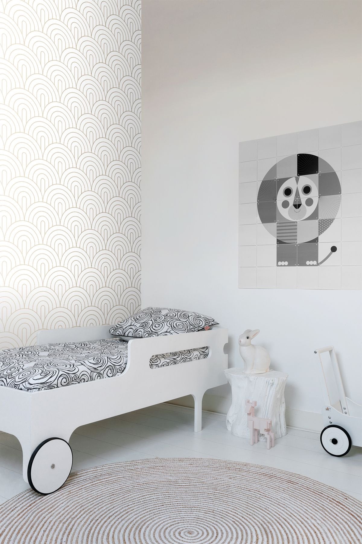 Lalique White Art Deco Motif Geometric Wallpaper - ESTA Home DD139215