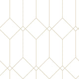 Trilliant White Art Deco Geometric Metallic Wallpaper - ESTA Home DD139223
