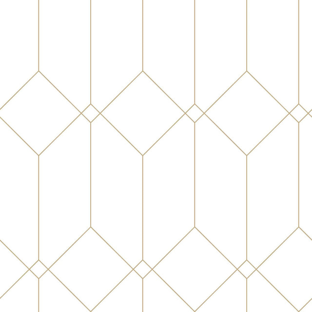 Trilliant White Art Deco Geometric Metallic Wallpaper - ESTA Home DD139223