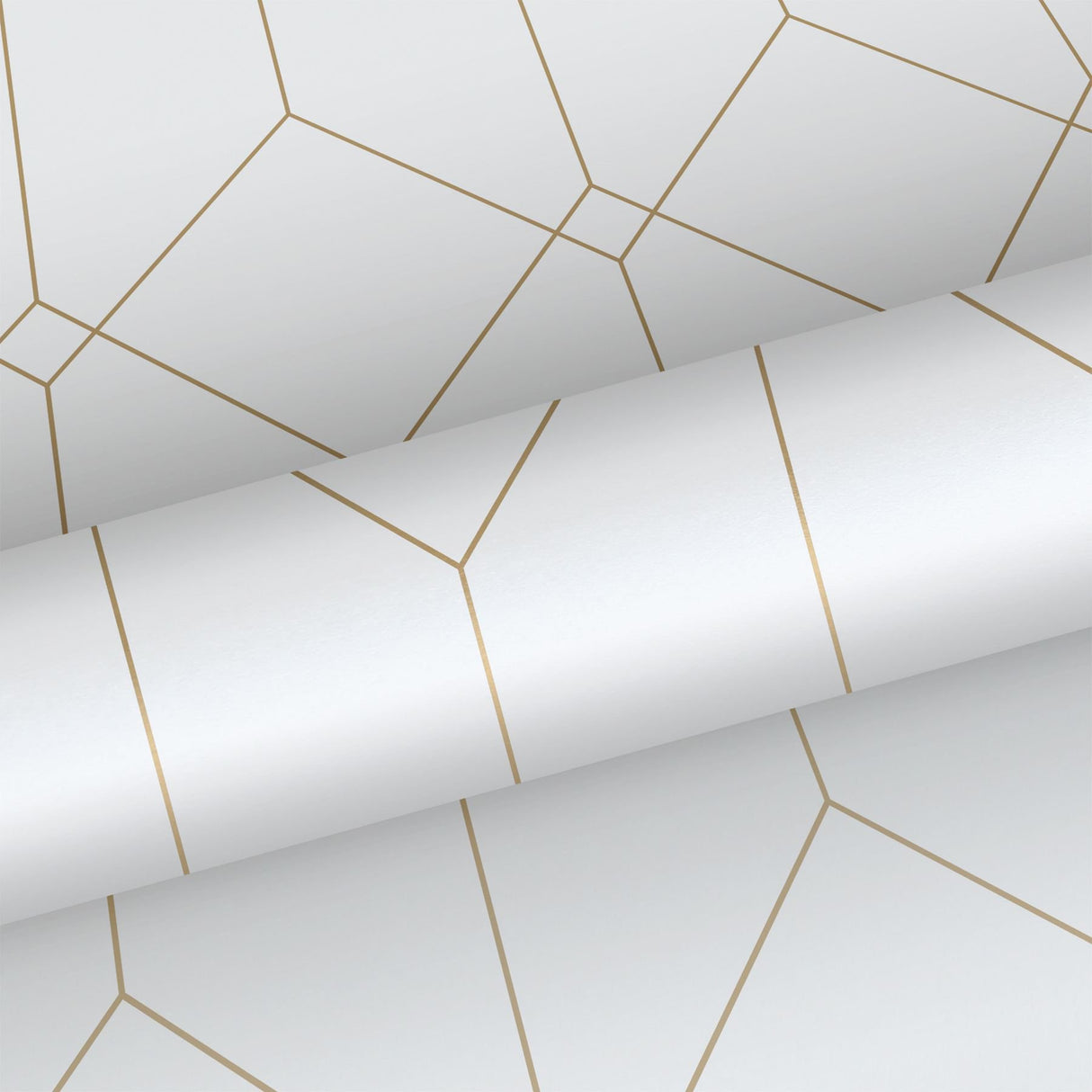 Trilliant White Art Deco Geometric Metallic Wallpaper - ESTA Home DD139223