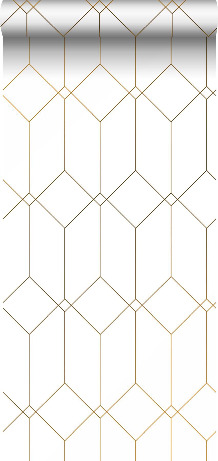 Trilliant White Art Deco Geometric Metallic Wallpaper - ESTA Home DD139223