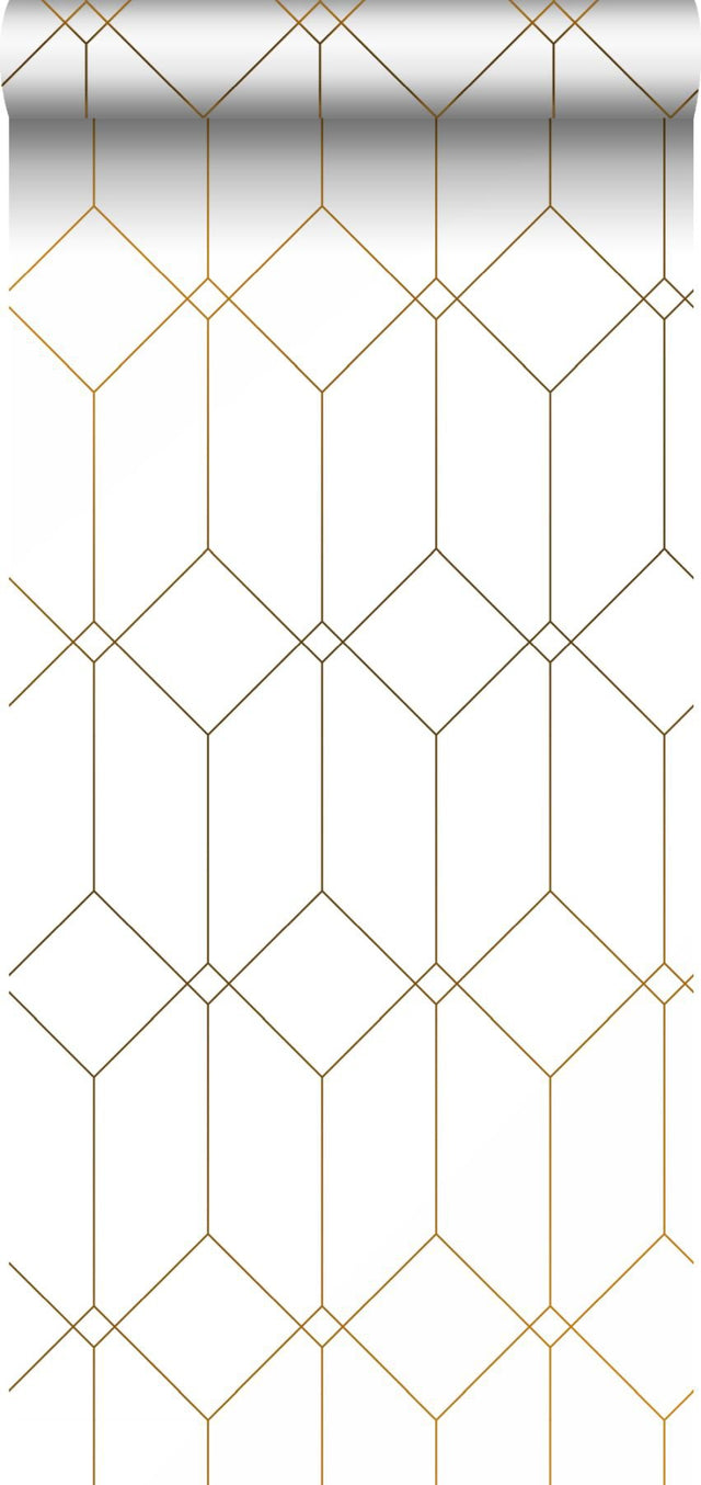 Trilliant White Art Deco Geometric Metallic Wallpaper - ESTA Home DD139223